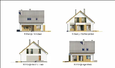 Zorganizowany - wariant I — elewacje 1 (odbicie lustrzane)