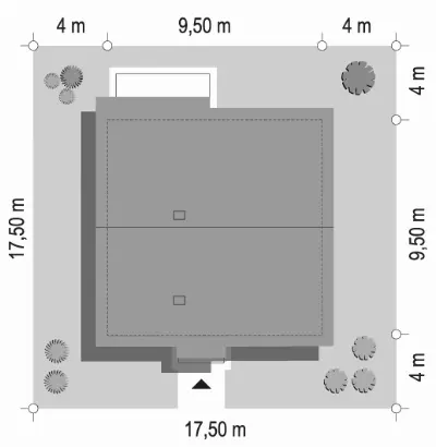 Zosia wariant B — plan sytuacyjny 1 (odbicie lustrzane)